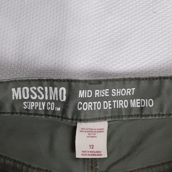Mossimo Supply Co Shorts Mid Rise Olive Green Khaki Distressed Summer SZ 12 - Picture 12 of 15